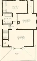 An illustration from The plan book of American dwellings : being a compilation of original home designs, showing actual photographic exteriors and floor plans of moderately priced bungalows, cottages, residences (1914)