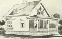 An illustration from The plan book of American dwellings : being a compilation of original home designs, showing actual photographic exteriors and floor plans of moderately priced bungalows, cottages, residences (1914)