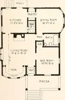 An illustration from The plan book of American dwellings : being a compilation of original home designs, showing actual photographic exteriors and floor plans of moderately priced bungalows, cottages, residences (1914)