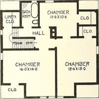 An illustration from The plan book of American dwellings : being a compilation of original home designs, showing actual photographic exteriors and floor plans of moderately priced bungalows, cottages, residences (1914)