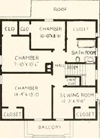 An illustration from The plan book of American dwellings : being a compilation of original home designs, showing actual photographic exteriors and floor plans of moderately priced bungalows, cottages, residences (1914)