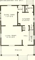 An illustration from The plan book of American dwellings : being a compilation of original home designs, showing actual photographic exteriors and floor plans of moderately priced bungalows, cottages, residences (1914)