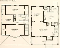 An illustration from The plan book of American dwellings : being a compilation of original home designs, showing actual photographic exteriors and floor plans of moderately priced bungalows, cottages, residences (1914)