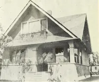 An illustration from The plan book of American dwellings : being a compilation of original home designs, showing actual photographic exteriors and floor plans of moderately priced bungalows, cottages, residences (1914)