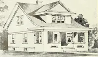 An illustration from The plan book of American dwellings : being a compilation of original home designs, showing actual photographic exteriors and floor plans of moderately priced bungalows, cottages, residences (1914)