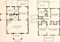 An illustration from The plan book of American dwellings : being a compilation of original home designs, showing actual photographic exteriors and floor plans of moderately priced bungalows, cottages, residences (1914)