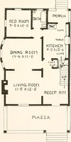An illustration from The plan book of American dwellings : being a compilation of original home designs, showing actual photographic exteriors and floor plans of moderately priced bungalows, cottages, residences (1914)