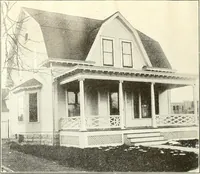An illustration from The plan book of American dwellings : being a compilation of original home designs, showing actual photographic exteriors and floor plans of moderately priced bungalows, cottages, residences (1914)