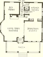 An illustration from The plan book of American dwellings : being a compilation of original home designs, showing actual photographic exteriors and floor plans of moderately priced bungalows, cottages, residences (1914)