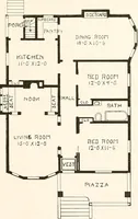 An illustration from The plan book of American dwellings : being a compilation of original home designs, showing actual photographic exteriors and floor plans of moderately priced bungalows, cottages, residences (1914)