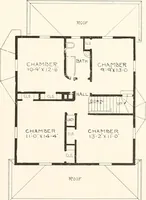 An illustration from The plan book of American dwellings : being a compilation of original home designs, showing actual photographic exteriors and floor plans of moderately priced bungalows, cottages, residences (1914)