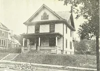 An illustration from The plan book of American dwellings : being a compilation of original home designs, showing actual photographic exteriors and floor plans of moderately priced bungalows, cottages, residences (1914)