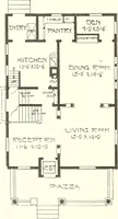 An illustration from The plan book of American dwellings : being a compilation of original home designs, showing actual photographic exteriors and floor plans of moderately priced bungalows, cottages, residences (1914)