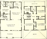 An illustration from The plan book of American dwellings : being a compilation of original home designs, showing actual photographic exteriors and floor plans of moderately priced bungalows, cottages, residences (1914)