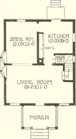 An illustration from The plan book of American dwellings : being a compilation of original home designs, showing actual photographic exteriors and floor plans of moderately priced bungalows, cottages, residences (1914)