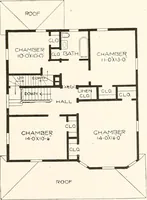 An illustration from The plan book of American dwellings : being a compilation of original home designs, showing actual photographic exteriors and floor plans of moderately priced bungalows, cottages, residences (1914)