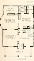 An illustration from The plan book of American dwellings : being a compilation of original home designs, showing actual photographic exteriors and floor plans of moderately priced bungalows, cottages, residences (1914)