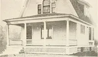 An illustration from The plan book of American dwellings : being a compilation of original home designs, showing actual photographic exteriors and floor plans of moderately priced bungalows, cottages, residences (1914)