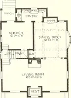 An illustration from The plan book of American dwellings : being a compilation of original home designs, showing actual photographic exteriors and floor plans of moderately priced bungalows, cottages, residences (1914)