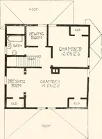 An illustration from The plan book of American dwellings : being a compilation of original home designs, showing actual photographic exteriors and floor plans of moderately priced bungalows, cottages, residences (1914)