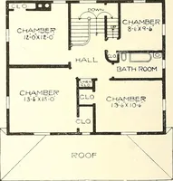 An illustration from The plan book of American dwellings : being a compilation of original home designs, showing actual photographic exteriors and floor plans of moderately priced bungalows, cottages, residences (1914)