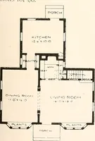 An illustration from The plan book of American dwellings : being a compilation of original home designs, showing actual photographic exteriors and floor plans of moderately priced bungalows, cottages, residences (1914)