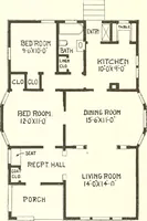 An illustration from The plan book of American dwellings : being a compilation of original home designs, showing actual photographic exteriors and floor plans of moderately priced bungalows, cottages, residences (1914)