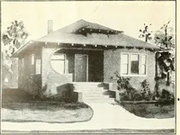 An illustration from The plan book of American dwellings : being a compilation of original home designs, showing actual photographic exteriors and floor plans of moderately priced bungalows, cottages, residences (1914)
