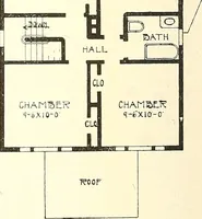 An illustration from The plan book of American dwellings : being a compilation of original home designs, showing actual photographic exteriors and floor plans of moderately priced bungalows, cottages, residences (1914)