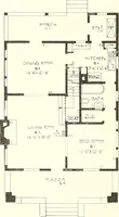 An illustration from The plan book of American dwellings : being a compilation of original home designs, showing actual photographic exteriors and floor plans of moderately priced bungalows, cottages, residences (1914)