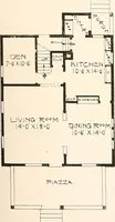 An illustration from The plan book of American dwellings : being a compilation of original home designs, showing actual photographic exteriors and floor plans of moderately priced bungalows, cottages, residences (1914)