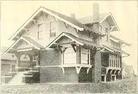 An illustration from The plan book of American dwellings : being a compilation of original home designs, showing actual photographic exteriors and floor plans of moderately priced bungalows, cottages, residences (1914)