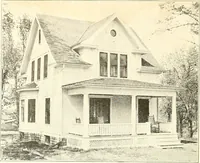 An illustration from The plan book of American dwellings : being a compilation of original home designs, showing actual photographic exteriors and floor plans of moderately priced bungalows, cottages, residences (1914)