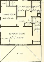 An illustration from The plan book of American dwellings : being a compilation of original home designs, showing actual photographic exteriors and floor plans of moderately priced bungalows, cottages, residences (1914)