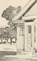 An illustration from The plan book of American dwellings : being a compilation of original home designs, showing actual photographic exteriors and floor plans of moderately priced bungalows, cottages, residences (1914)