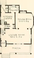 An illustration from The plan book of American dwellings : being a compilation of original home designs, showing actual photographic exteriors and floor plans of moderately priced bungalows, cottages, residences (1914)