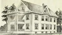 An illustration from The plan book of American dwellings : being a compilation of original home designs, showing actual photographic exteriors and floor plans of moderately priced bungalows, cottages, residences (1914)