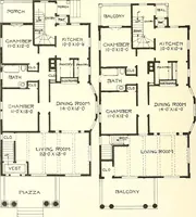An illustration from The plan book of American dwellings : being a compilation of original home designs, showing actual photographic exteriors and floor plans of moderately priced bungalows, cottages, residences (1914)