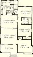 An illustration from The plan book of American dwellings : being a compilation of original home designs, showing actual photographic exteriors and floor plans of moderately priced bungalows, cottages, residences (1914)