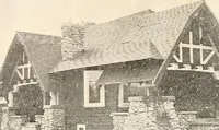An illustration from The plan book of American dwellings : being a compilation of original home designs, showing actual photographic exteriors and floor plans of moderately priced bungalows, cottages, residences (1914)