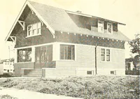 An illustration from The plan book of American dwellings : being a compilation of original home designs, showing actual photographic exteriors and floor plans of moderately priced bungalows, cottages, residences (1914)