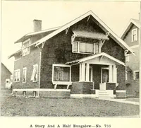 An illustration from The plan book of American dwellings : being a compilation of original home designs, showing actual photographic exteriors and floor plans of moderately priced bungalows, cottages, residences (1914)