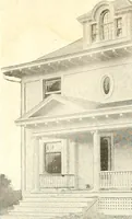 An illustration from The plan book of American dwellings : being a compilation of original home designs, showing actual photographic exteriors and floor plans of moderately priced bungalows, cottages, residences (1914)