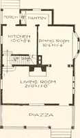 An illustration from The plan book of American dwellings : being a compilation of original home designs, showing actual photographic exteriors and floor plans of moderately priced bungalows, cottages, residences (1914)
