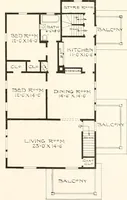 An illustration from The plan book of American dwellings : being a compilation of original home designs, showing actual photographic exteriors and floor plans of moderately priced bungalows, cottages, residences (1914)