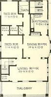 An illustration from The plan book of American dwellings : being a compilation of original home designs, showing actual photographic exteriors and floor plans of moderately priced bungalows, cottages, residences (1914)