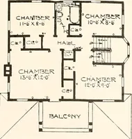 An illustration from The plan book of American dwellings : being a compilation of original home designs, showing actual photographic exteriors and floor plans of moderately priced bungalows, cottages, residences (1914)
