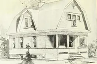 An illustration from The plan book of American dwellings : being a compilation of original home designs, showing actual photographic exteriors and floor plans of moderately priced bungalows, cottages, residences (1914)