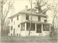 An illustration from The plan book of American dwellings : being a compilation of original home designs, showing actual photographic exteriors and floor plans of moderately priced bungalows, cottages, residences (1914)