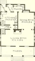An illustration from The plan book of American dwellings : being a compilation of original home designs, showing actual photographic exteriors and floor plans of moderately priced bungalows, cottages, residences (1914)